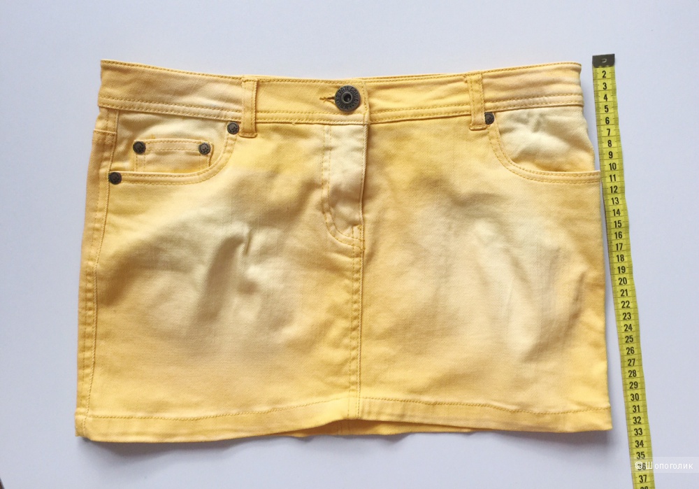 Юбка короткая  джинсовая  желтая марка  Blind DATE  размер M