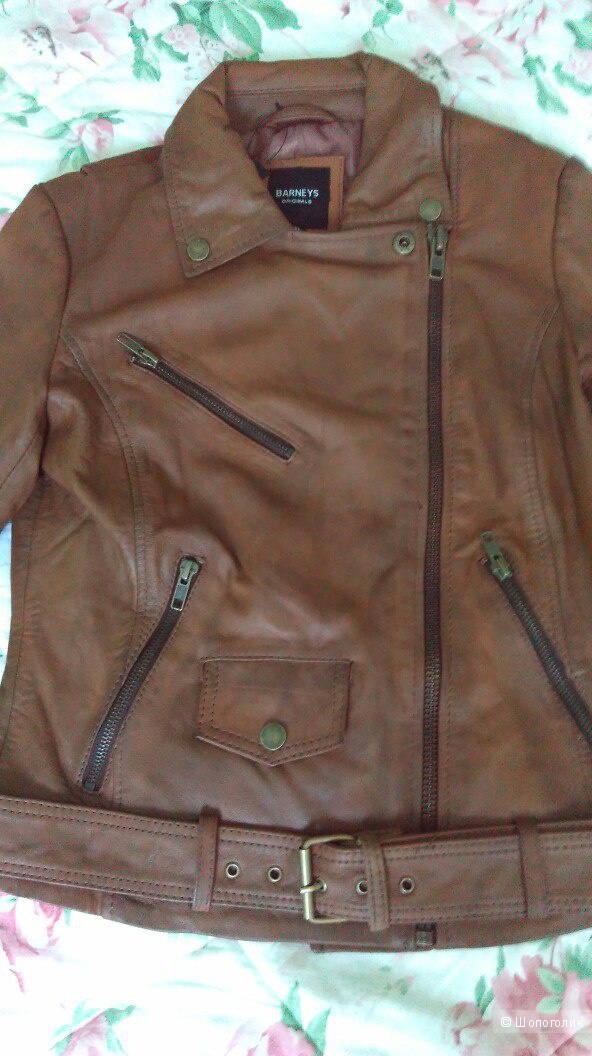 Кожаная байкерская куртка Barney's Originals, uk 8