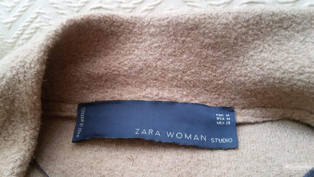 Шикарное бежевое пальто, 100% шерсть из дорогой линейки Zara Studio, 46-50+