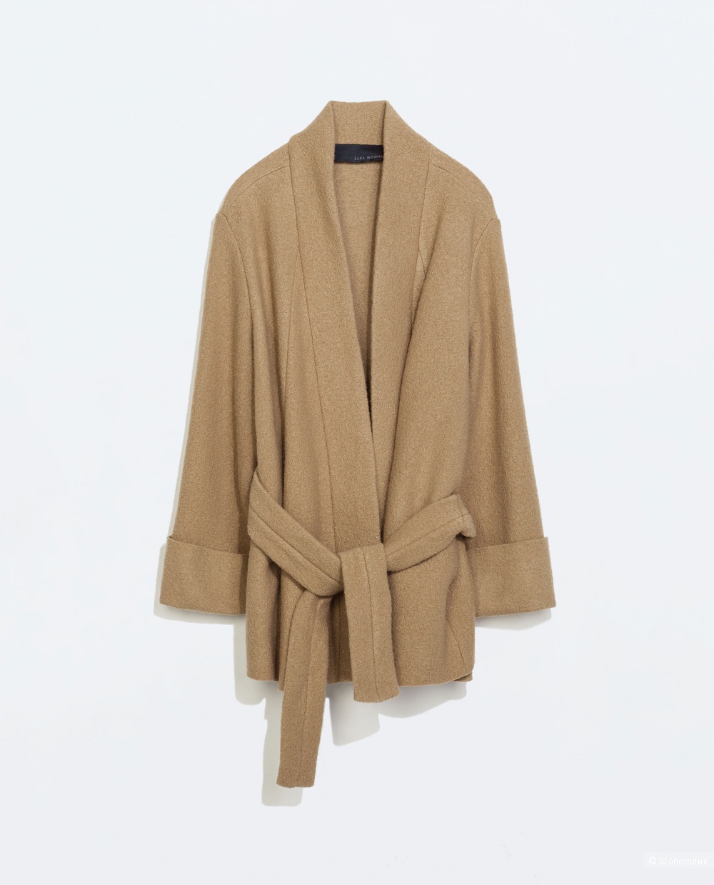 Шикарное бежевое пальто, 100% шерсть из дорогой линейки Zara Studio, 46-50+