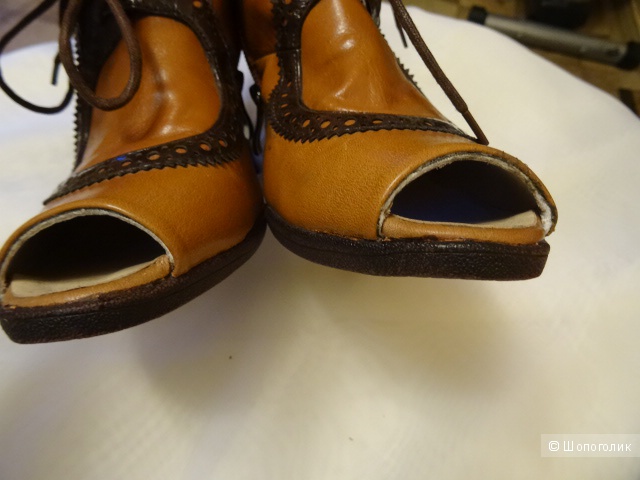 Ботинки "Anretani" с открытым мыском, размер 38, кожзам, б/у