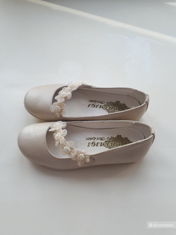Туфельки балетки для принцессы PRIMIDGI размер 28, стелька 18 см.