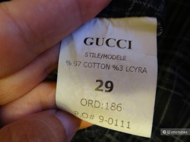 Брюки скинни  в клетку "Gucci", размер 42-44, б/у