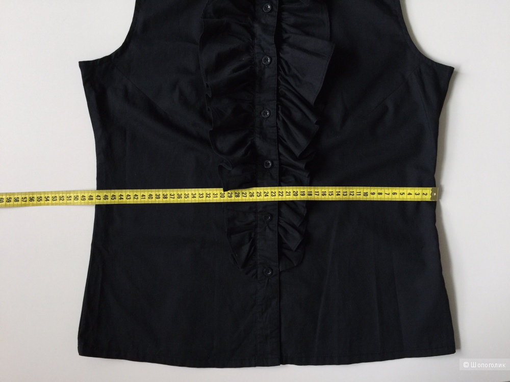 Блуза черная с жабо без рукавов марки    IDPDT  размер L