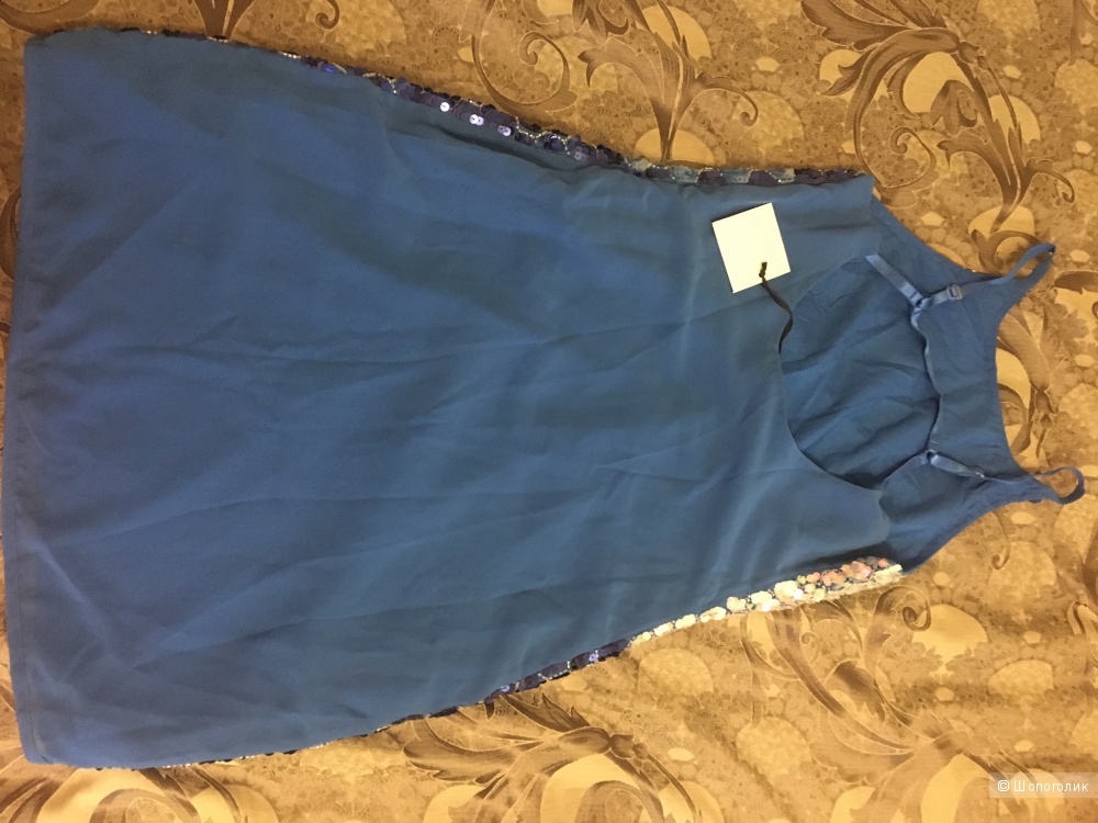 Голубое платье , расшитое пайетками True Decadence Tall, 42/44