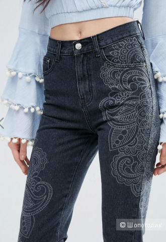 Glamorous Petite Paisley Printed Jean 8UK