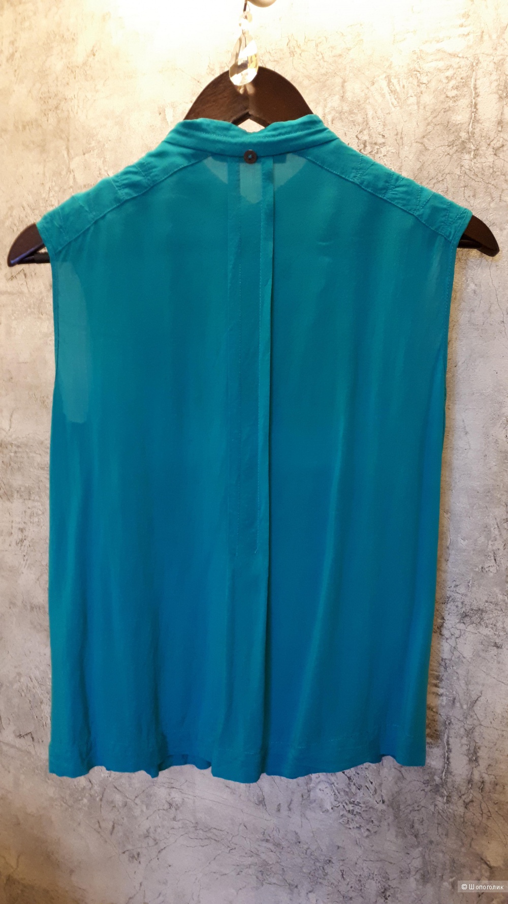 Блузка без рукавов бирюзового цвета из вискозы Pennyblack на 42-44 рос. размер