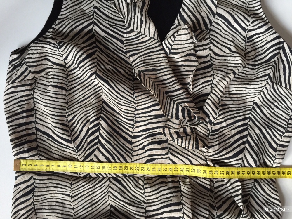 Платье  длинное с запахом  принт "ЗЕБРА"  от марки ULTRA DRESS   размер 52-54