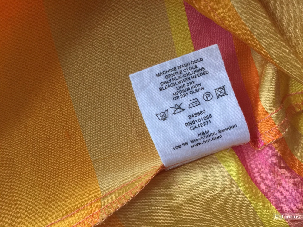 Шикарный нарядный топ марки H&M из тафтфы 100% шелк  размер 44-46