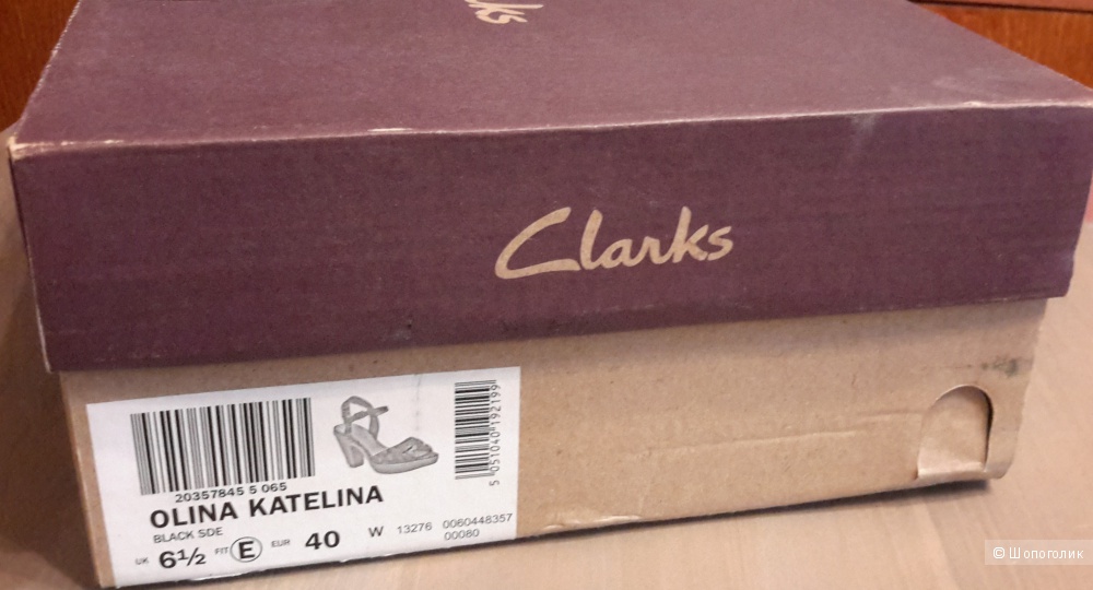 Босоножки Clarks размер 6 1/2 UK ширина E на наш 39,5-40 новые черная замша