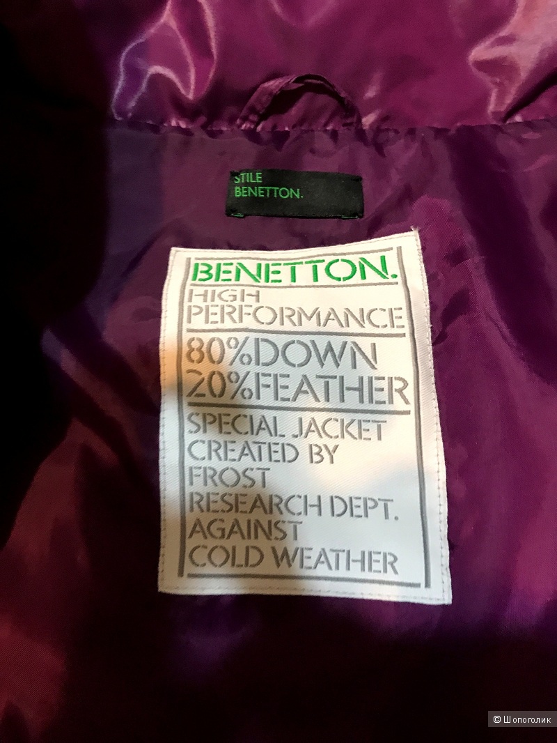 Benetton пуховик 44(46 рус.)