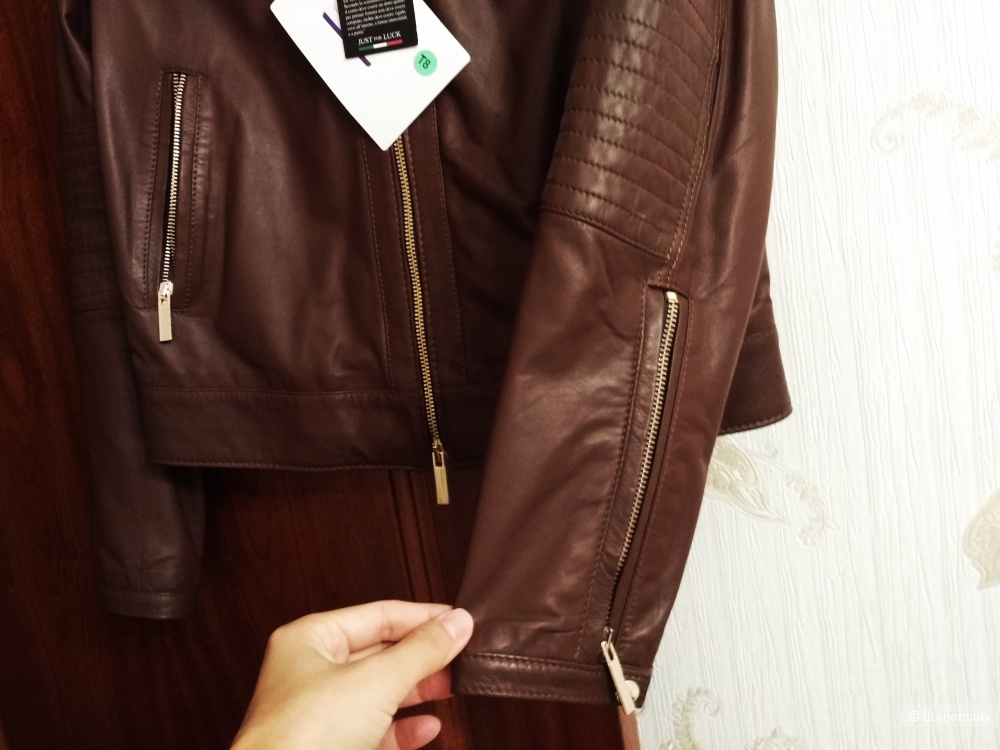 Натуральная кожаная куртка JUST FOR LUCK Италия 46/ 48 размер