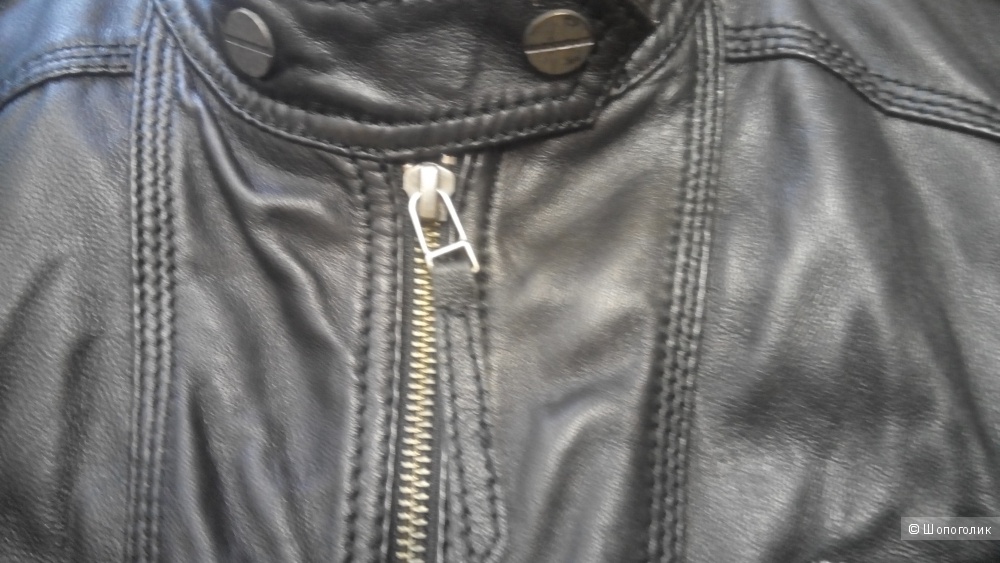 Кожаная натуральная куртка черного цвета, размер L,  бренд Yes or No Black, Германия