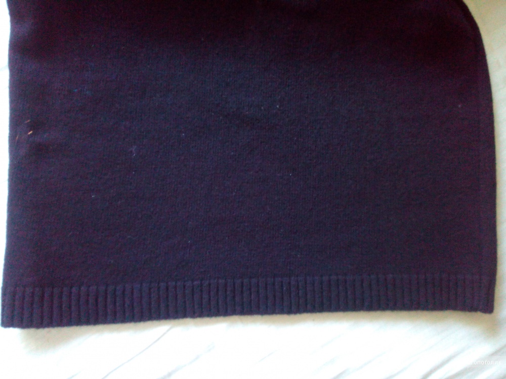 Шерстяное черное платье - карандаш с коротким рукавом, размер 38