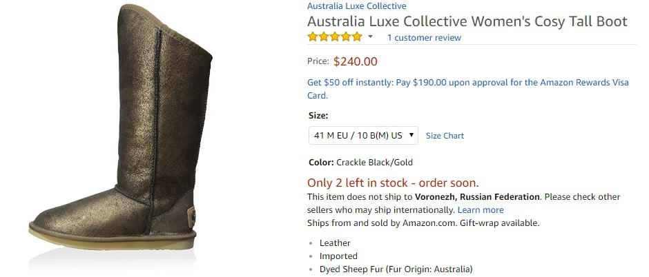 Australia Luxe Boots Size Chart