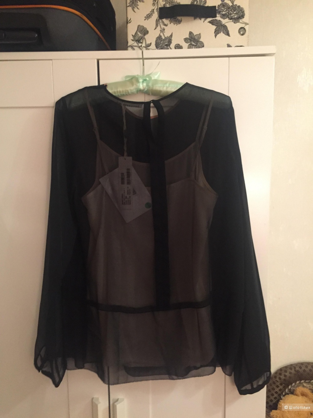 Шелковая черная блузка SCHUMACHER Размер 3, 46 RUS