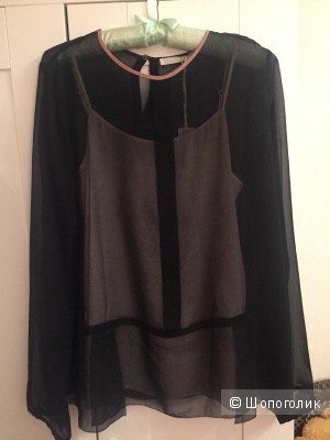 Шелковая черная блузка SCHUMACHER Размер 3, 46 RUS
