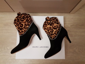Замшевые сапожки Marc Jacobs с леопардовым принтом, размер 37