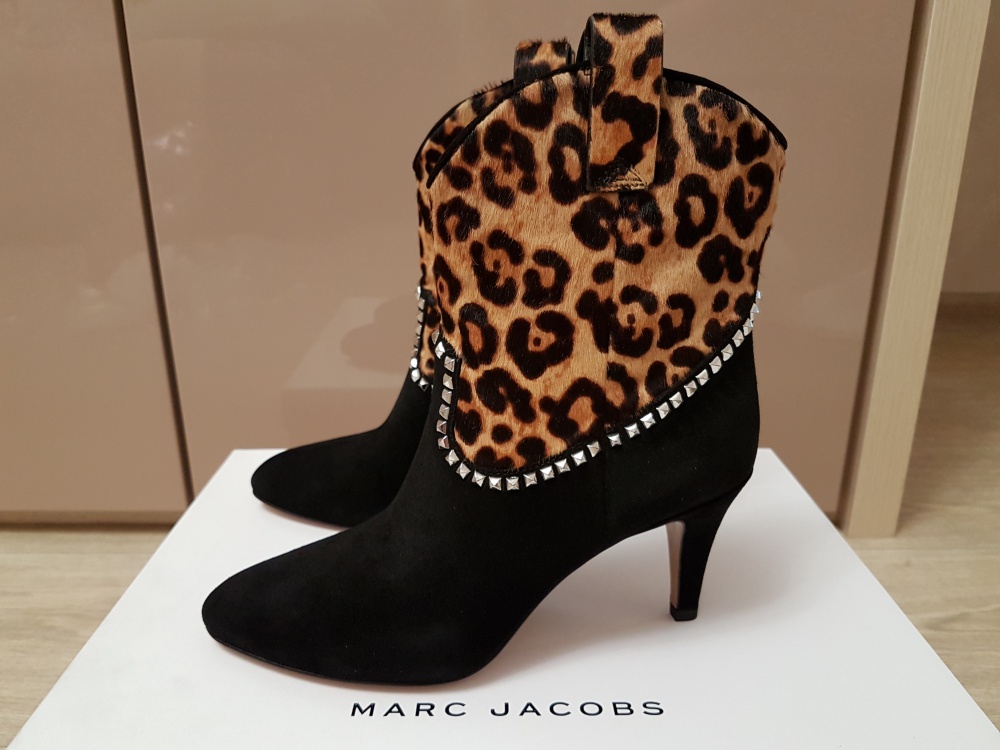 Замшевые сапожки Marc Jacobs с леопардовым принтом, размер 37
