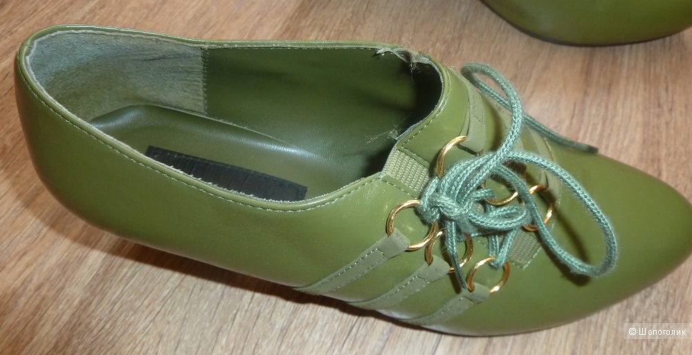 Туфли олива LANICE 39 размер маломерки