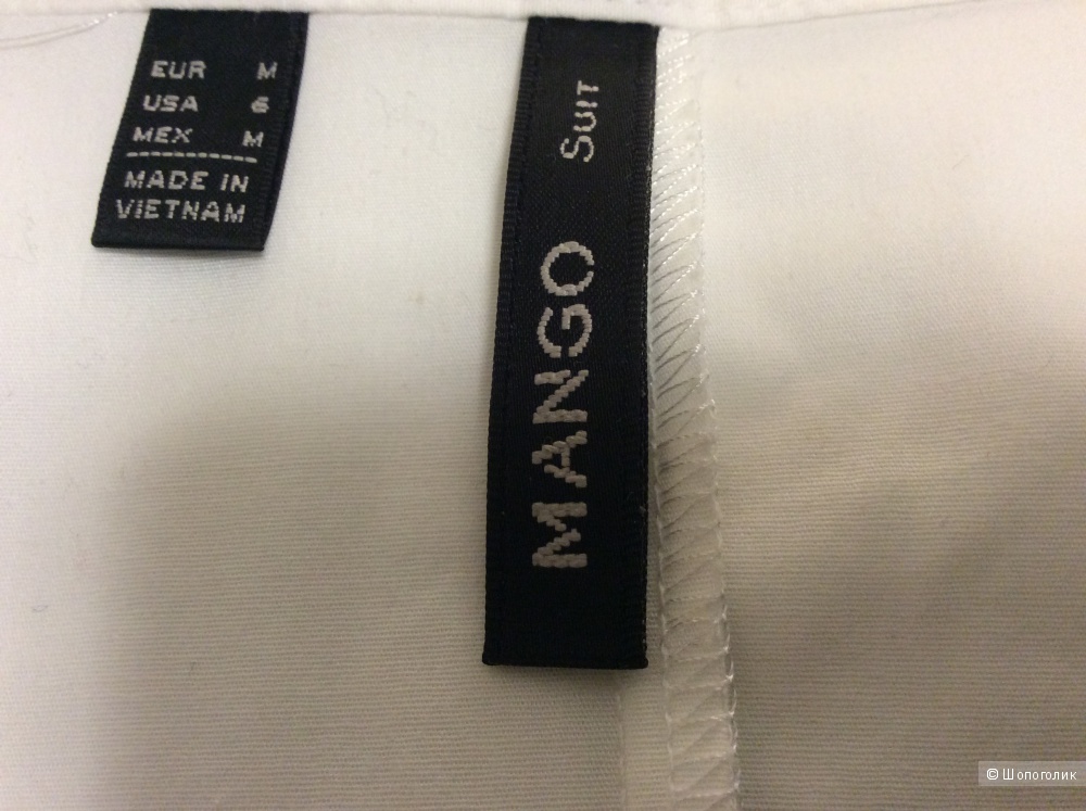 Длинная белая рубашка из хлопка Mango Suit р.М
