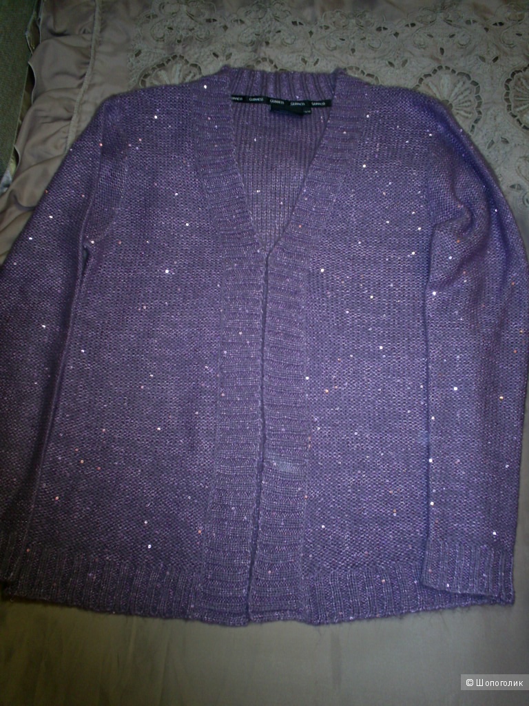 Сиреневый кардиган р 48-50.