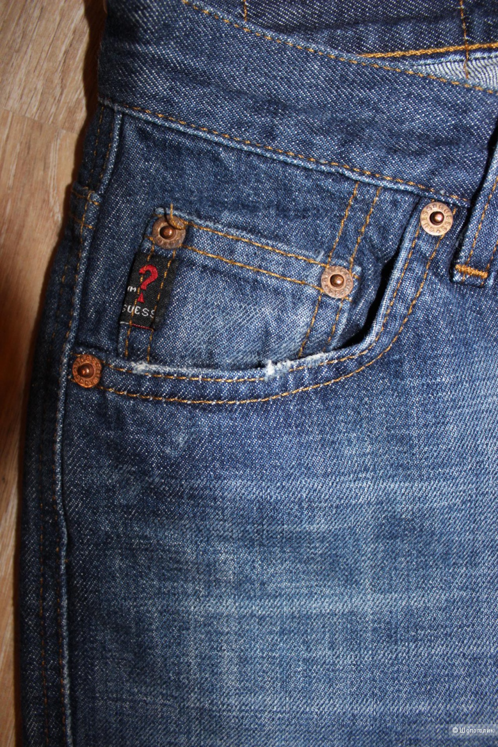Классические джинсы GUESS, высокая посадка, размер 27