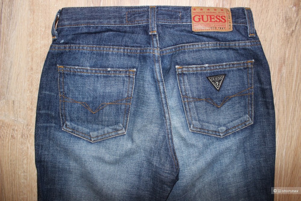 Классические джинсы GUESS, высокая посадка, размер 27