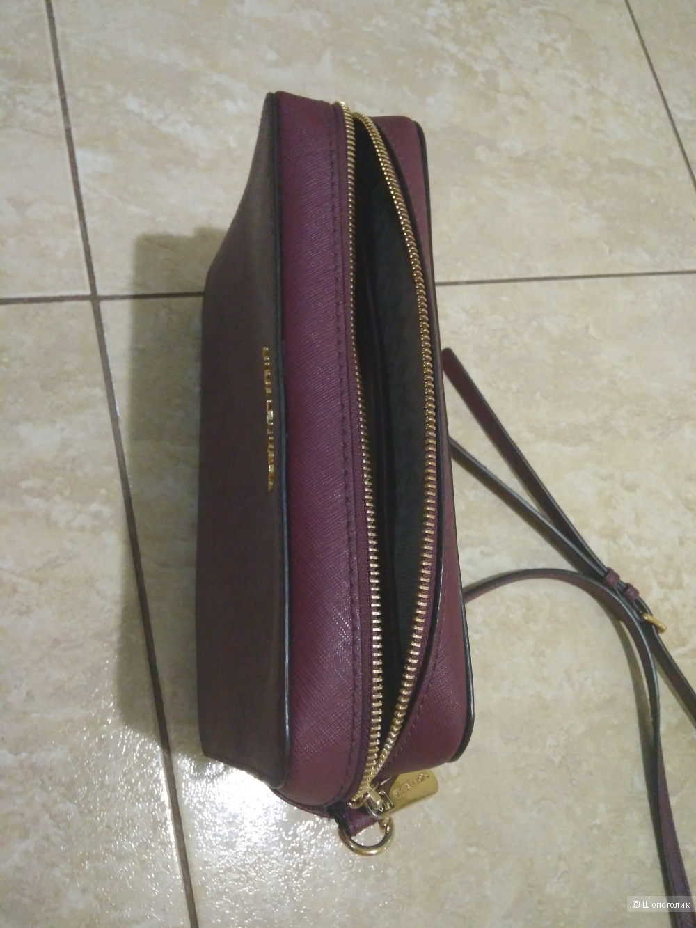 Сумка Michael kors crossbody Jet set large в цвете марсала - оригинал