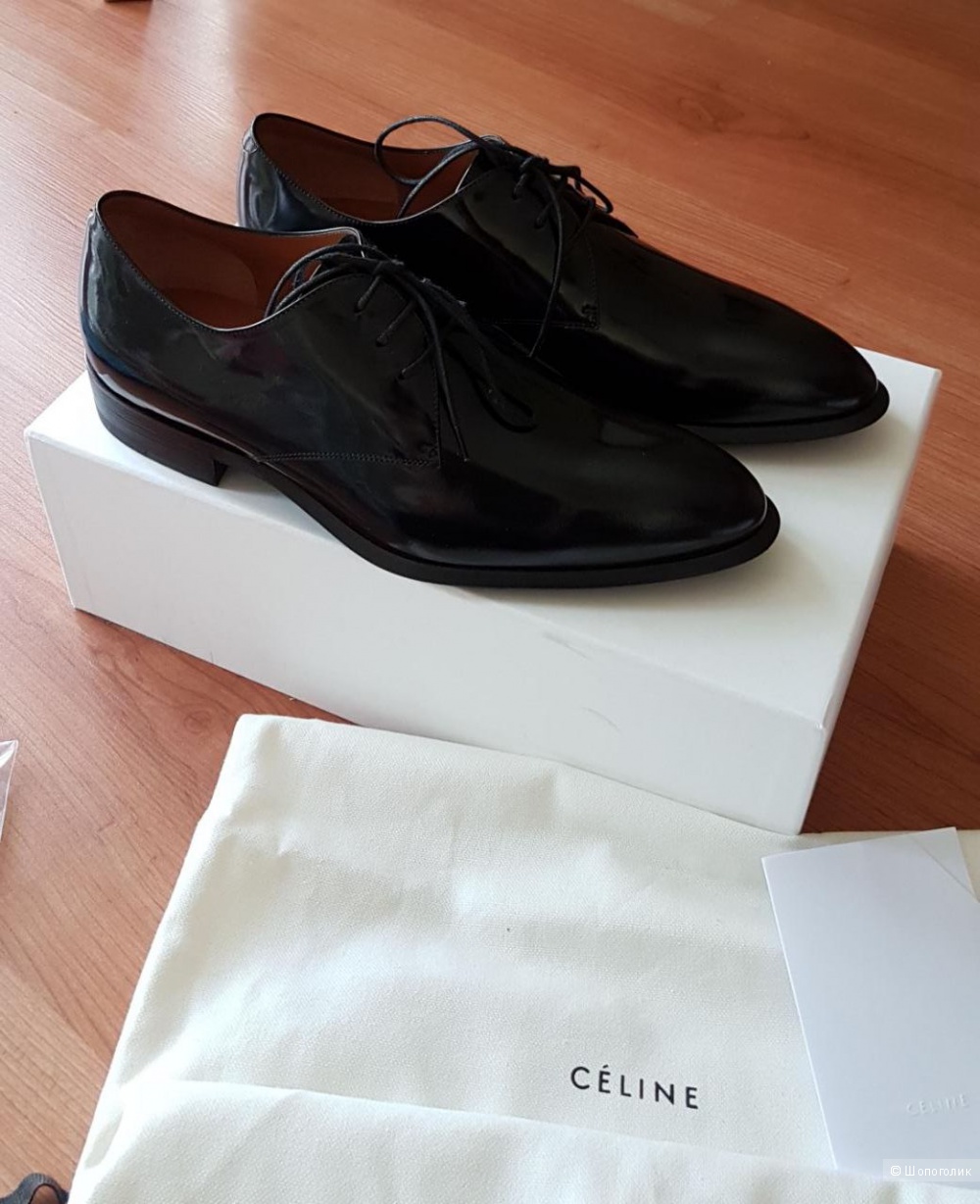 Céline women's flats lace-up oxfords shoes in black Leather - Оксфорды Céline черного цвета 39 размера