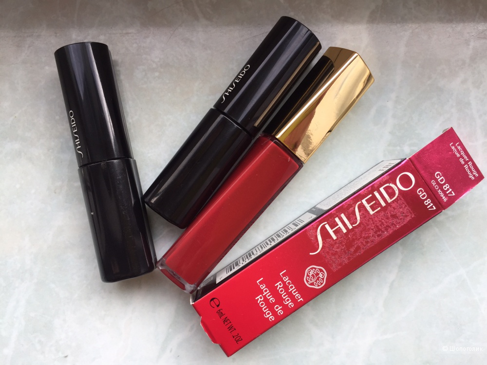 Shiseido жидкая помада GD 817, Shiseido жидкая помада PK 425, Collistar № 12.