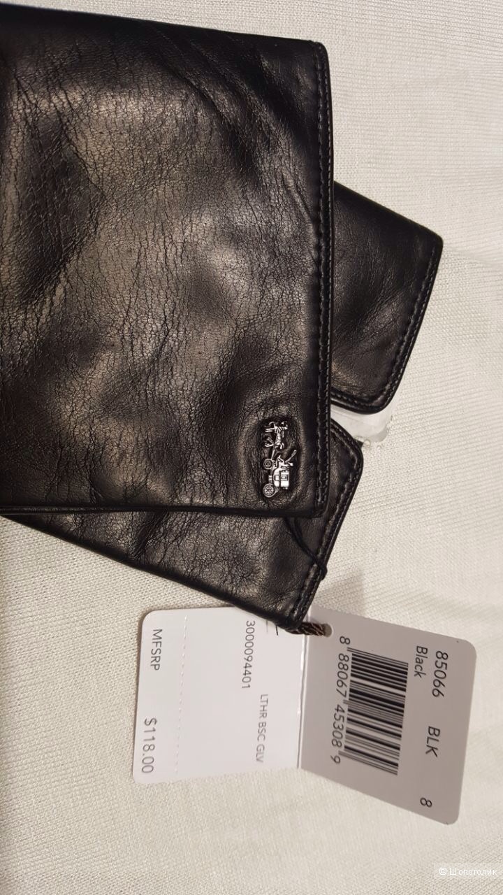 Кожаные перчатки от COACH . Новые.Оригинал р.8