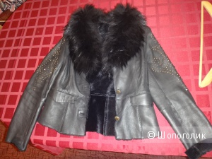 Куртка кожаная 44-46 размер Италия