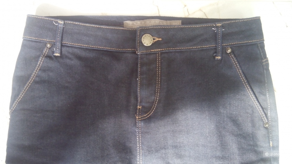 Стильная юбка джинсовая  Zara Woman,  темно синий цвет, 38 размер