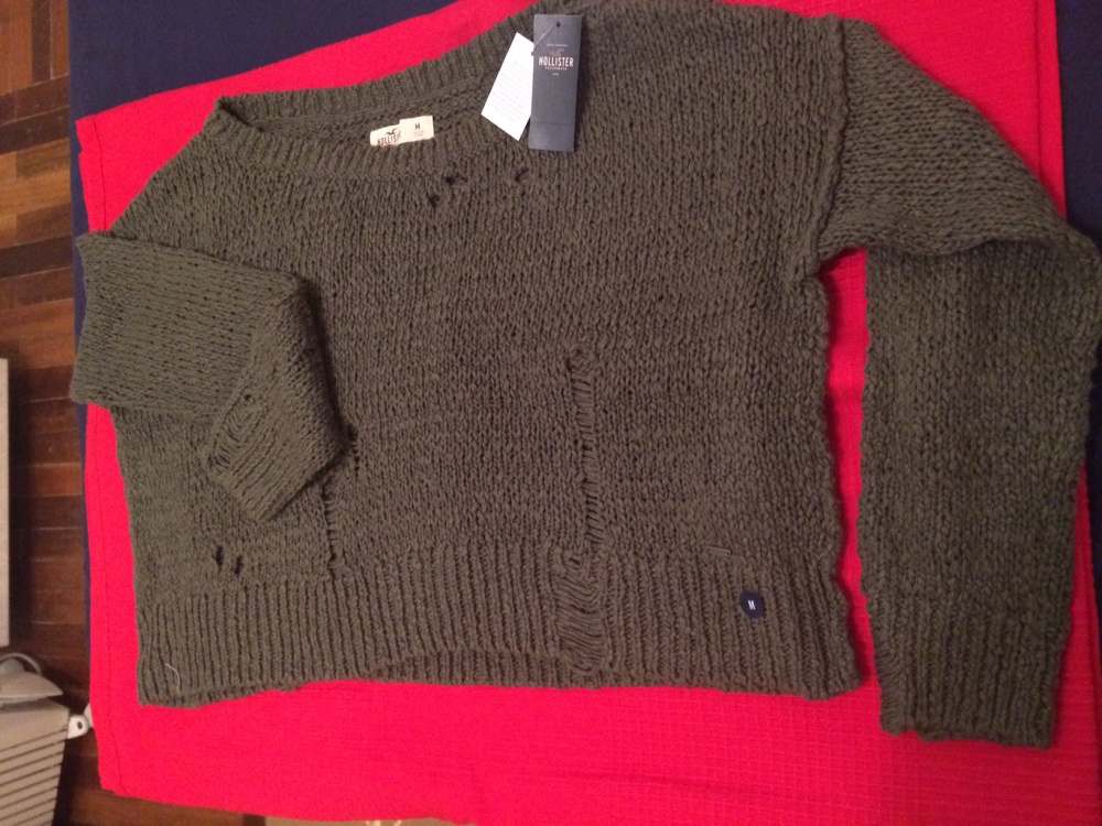 Свитер hollister, M, crop, хаки