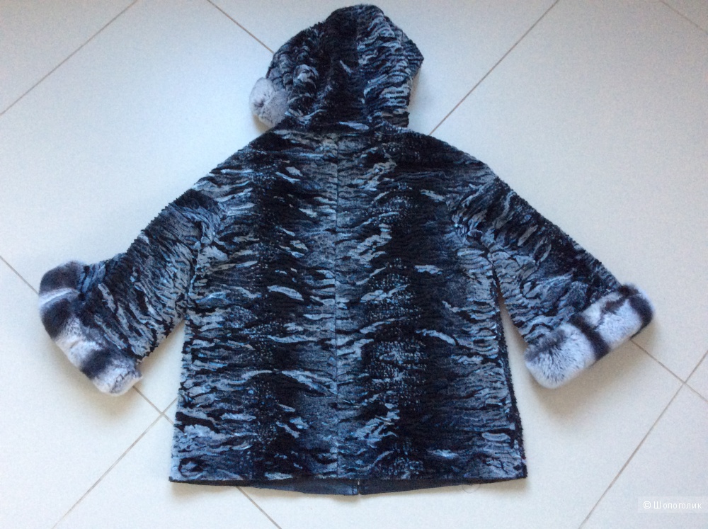Двусторонняя кожаная куртка с меховой отделкой р.46-48