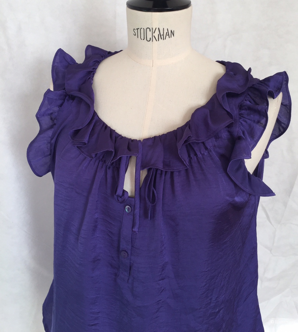 Блузка с рюшами красивого фиолетового цвета марки Dressbarn размер L