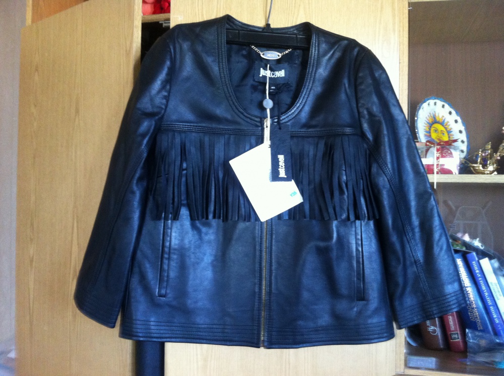 Куртка Just Cavalli из кожи, оригинал, новая, 40 it
