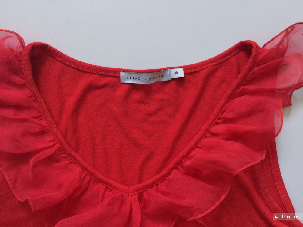 Красный топ с рюшей марки Seppala women размер M