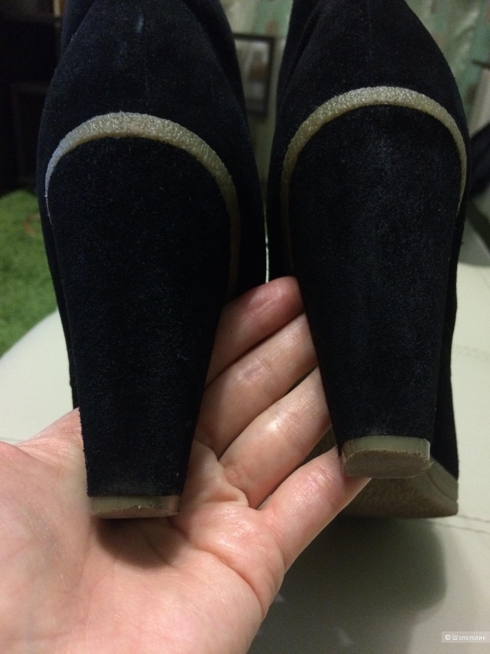 Ботинки черные замшевые 41-42 размер