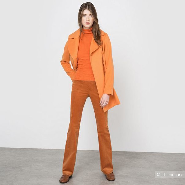 Пальто оранжевое 48-50 размер