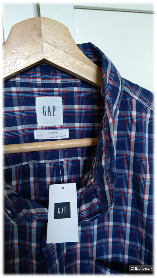 Брендовая мужская рубашка GAP Slim Fit L (наш 52-54, 54 размер)