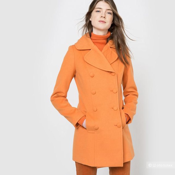Пальто оранжевое 48-50 размер