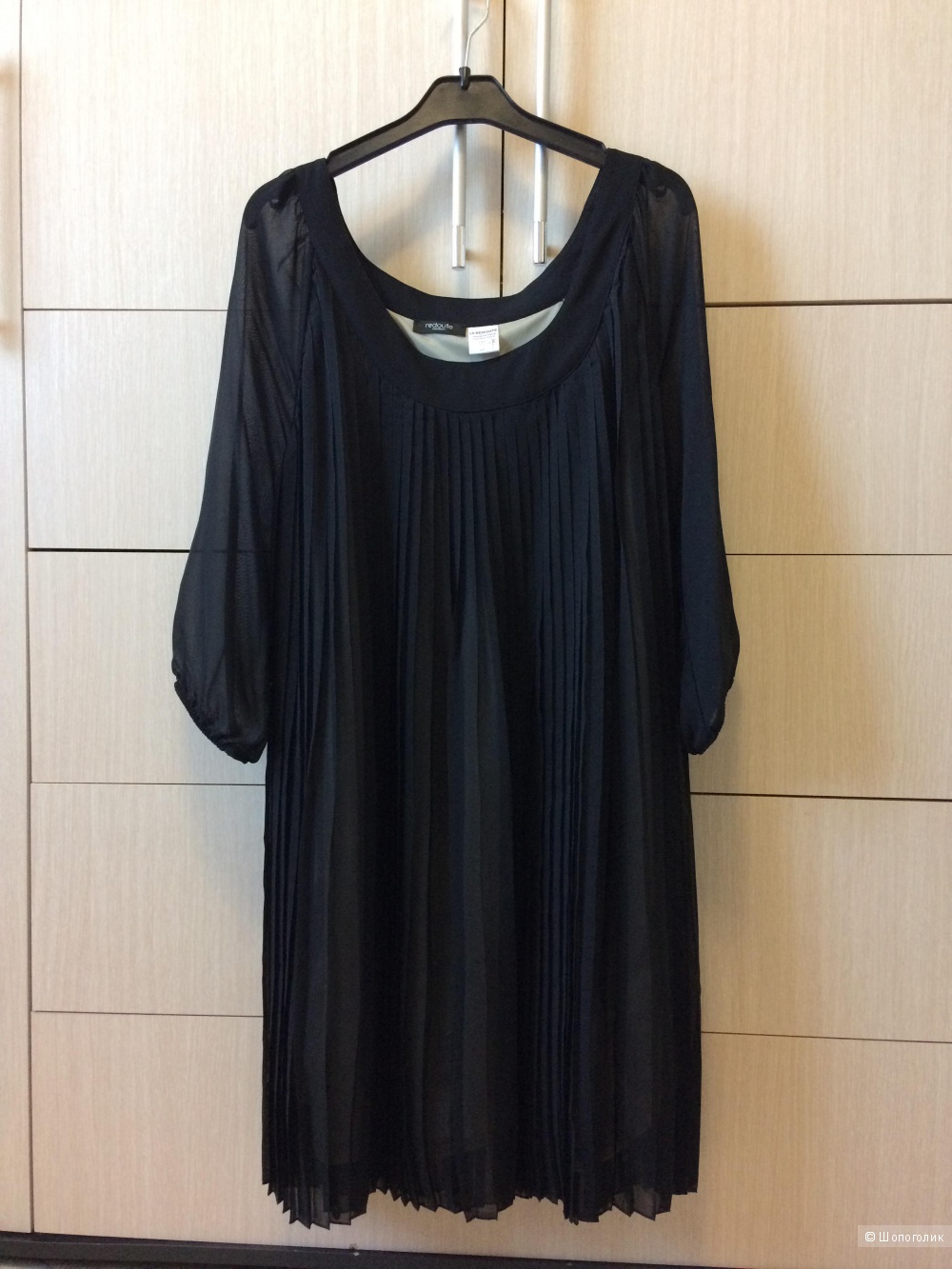 Платье чёрное шифон плиссе 46-48-50 размер