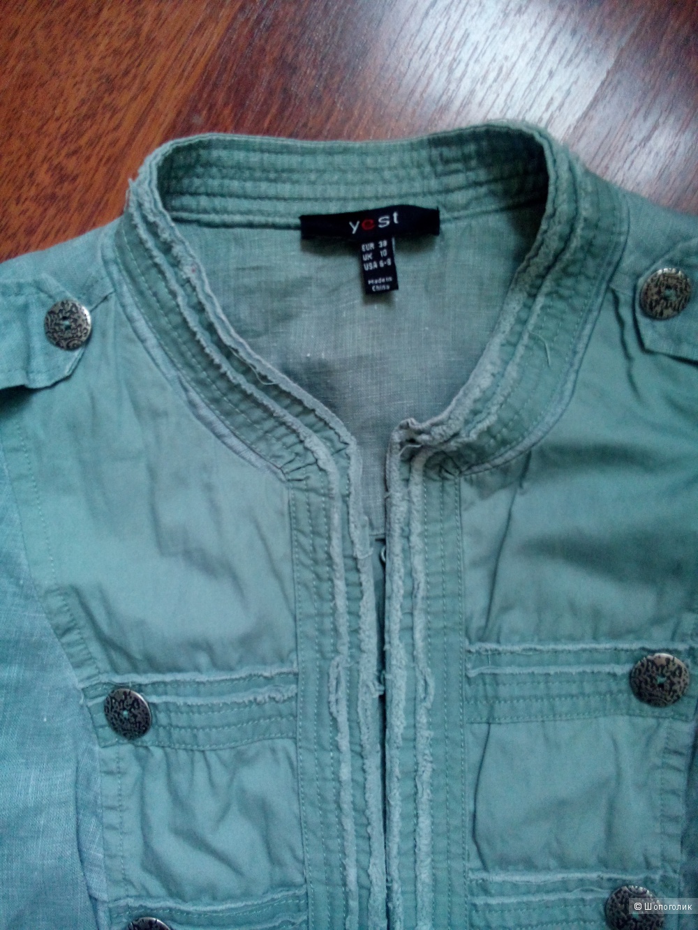 Жакет-пиджак мятного цвета 100 проц лен в размере 38 евро 10UK