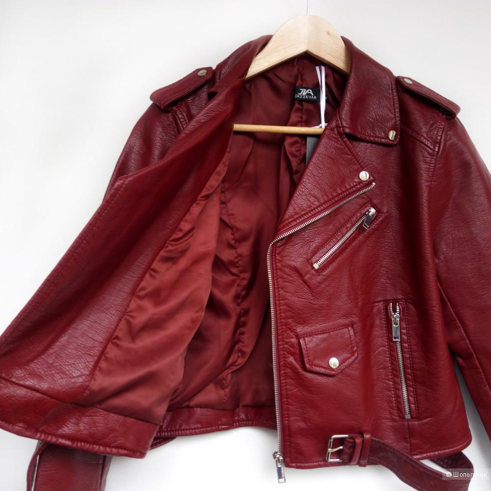 Куртка-косуха бордовая Aliexpress размер XS