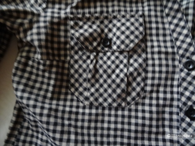 Две рубашки в клетку "виши", размер 42-44, б/у