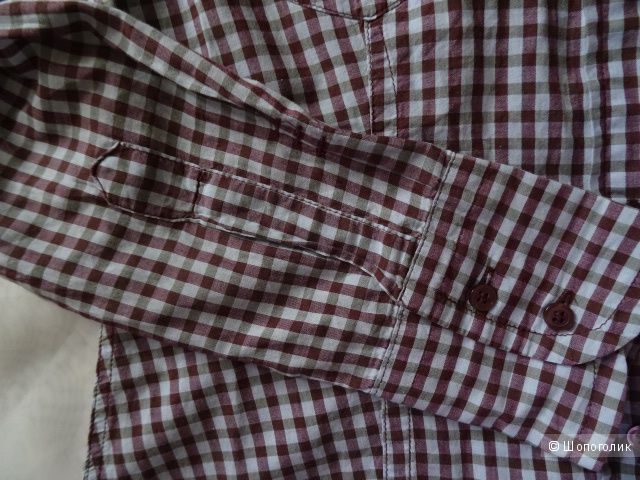 Две рубашки в клетку "виши", размер 42-44, б/у