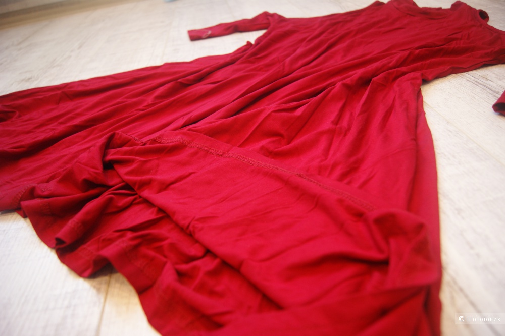 Новое красное платье-туника с открытыми плечами,  размер M-XL