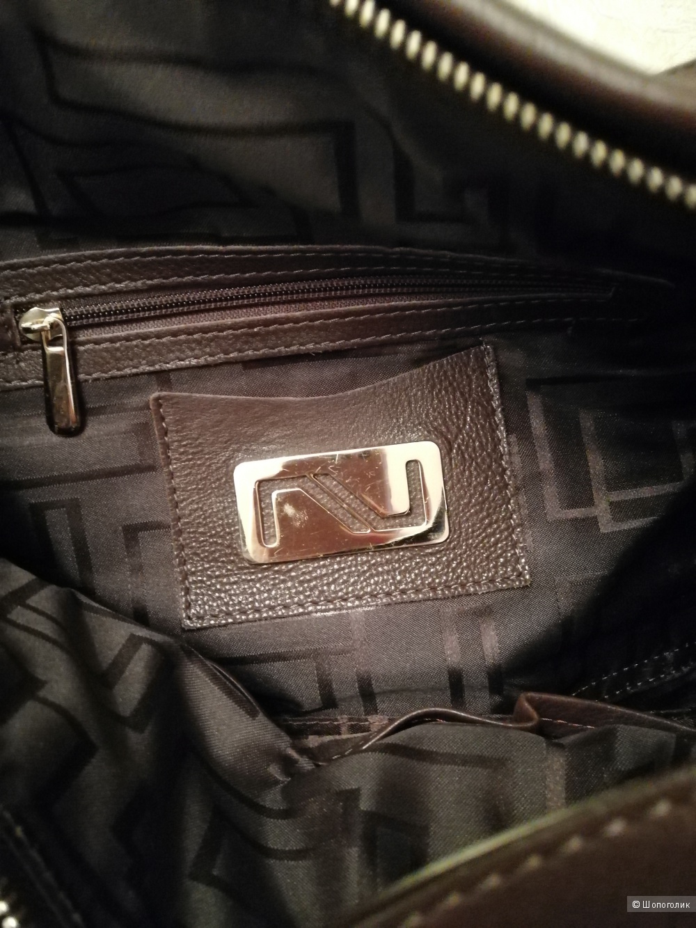Кожаная сумка NV,  цвет коричневый